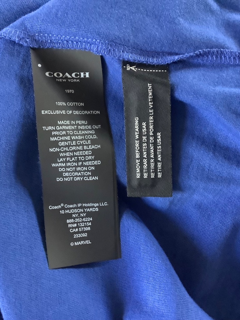 Coach X Marvel Captain America Retro C Tee Shirt Blue Size S - Picture 14 of 14